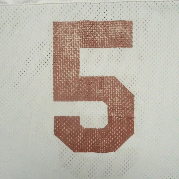 VINTAGE Texas Longhorns Jersey Mens 48 White‎ Champion USA Mesh #5